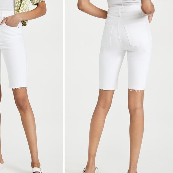 FRAME Le Vintage Bermuda Raw Edge Shorts - Size 28 - Picture 2 of 4